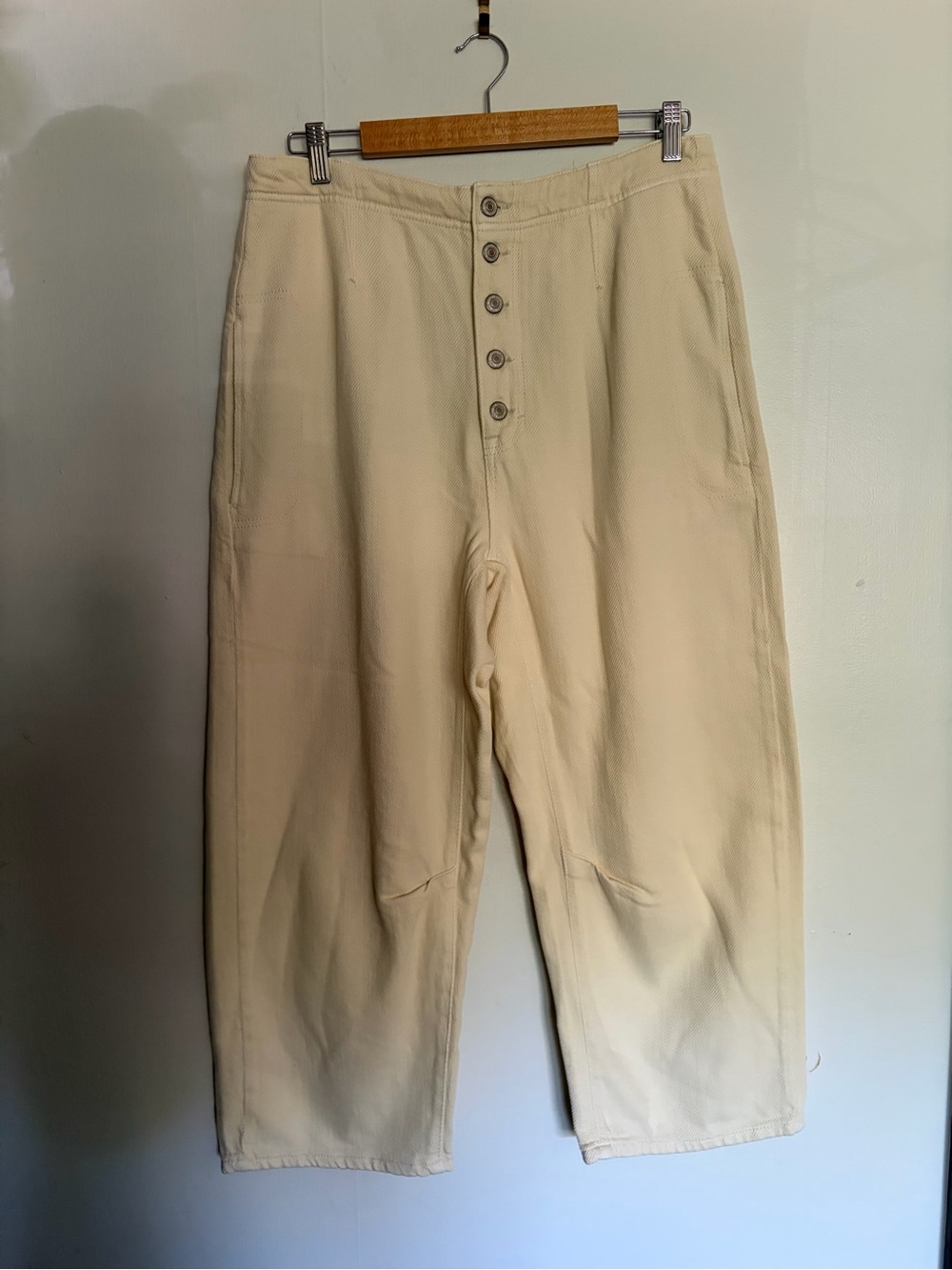NWOT FREE PEOPLE We The Free Button-Fly High-Rise OSAKA Barrel Jean 32